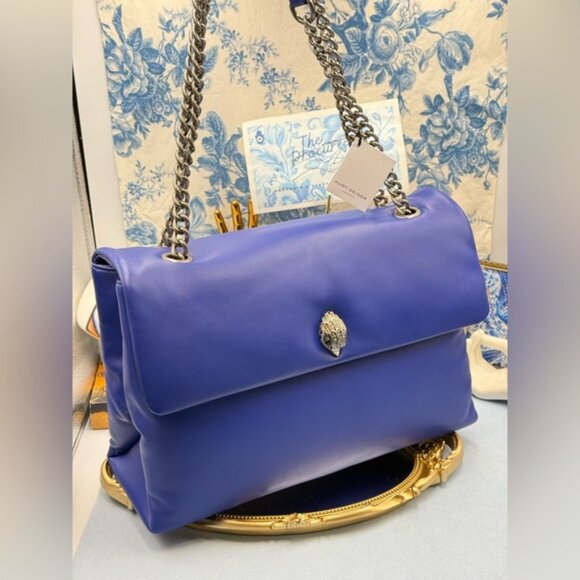 🆕 KURT GEIGER LONDON 🧿 NWT XXL Kew Leather Bag, Deep Blue - Picture 3 of 15